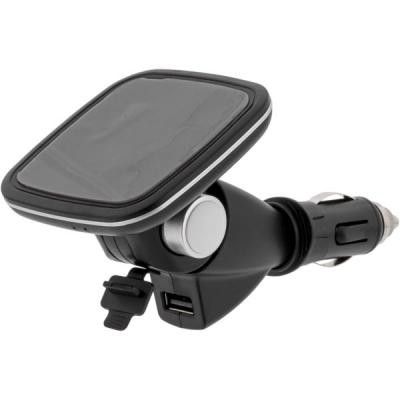 Wireless Charging Pad C8 - Induktiv billaddare med USB-port, Qi-teknik, svart