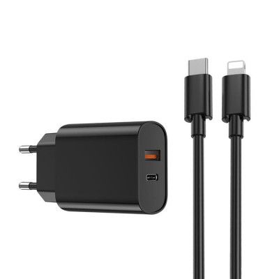 WIWU Snabbladdare USB/USB-C 20W USB-C/Lightning Kabel QC PD