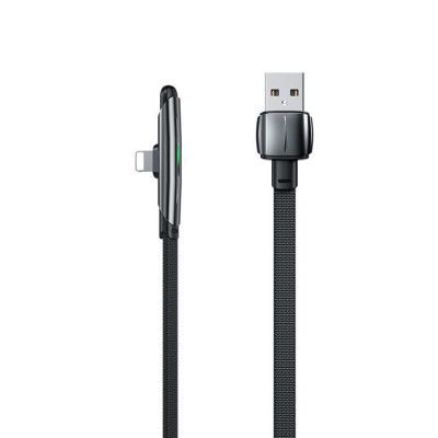 WK Design Gaming Series Flat Angled Kabel med Side USB , Lightning - Svart
