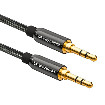Wozinsky 2xAUX Kabel Universal Mini Jack 2m - Svart