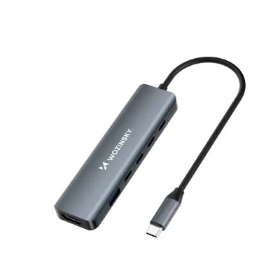Wozinsky 6in1 Multifunktionell USB-C HUB Aluminum med Kabel