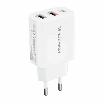 Wozinsky Väggladdare 30W USB-C/2 x USB-A - Vit