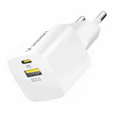 Wozinsky Väggladdare GaN USB-A/USB-C 33W - Vit
