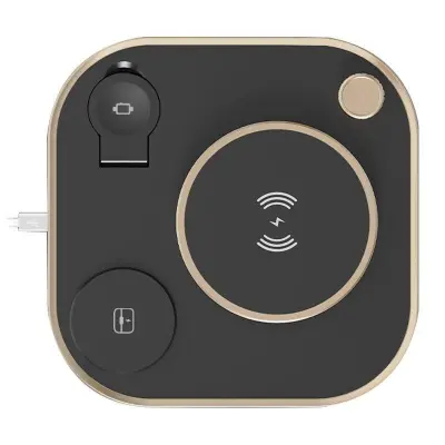 X3 Magnetisk Trådlös Laddare 15W 3-i-1 Snabbladdningsstation - Svart