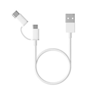 Xiaomi Mi 2in1 Micro USB Till Typ-C Kabel 1m - Vit