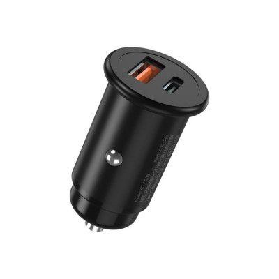 XO Billaddare 1X USB 1x USB-C PD QC 3.0 20W CC38 - Svart