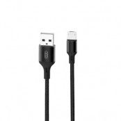 XO Kabel USB-A till Micro-USB 2m 2.4A - Svart