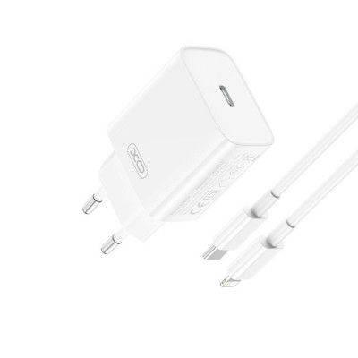 XO Snabbladdare 20W Lightning Med Kabel CE15 PD - Vit