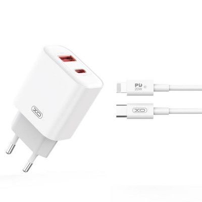 XO Snabbladdare 20W USB-C med Lightning Kabel CE12 QC3.0 PD