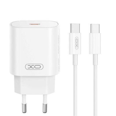 XO Snabbladdare 25W USB-C med Lightning Kabel CE25 PD - Vit