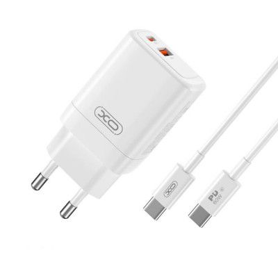 XO Snabbladdare 45W USB Till USB-C med Kabel CE16 PD - Vit