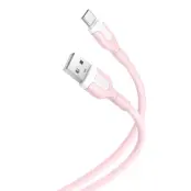 XO USB-A Till USB-C Kabel 1m 2.1A NB212 - Rosa