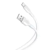 XO USB-A Till USB-C Kabel 1m 2.1A NB212 - Vit