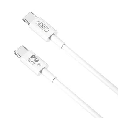 XO USB-C Till USB-C 60W Kabel 1m PD NB-Q190A - Vit