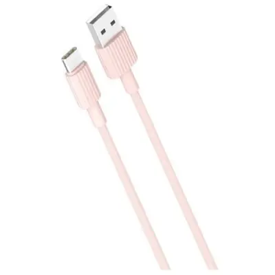 XO USB Till USB-C Kabel 1m 2.4A NB156 - Rosa