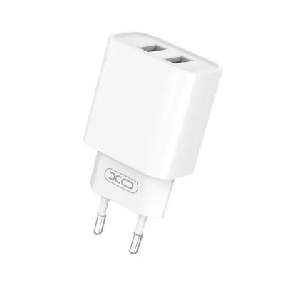XO Väggladdare 2x USB CE02C 2.1A- Vit