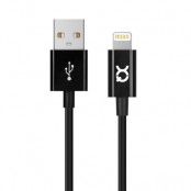 XQISIT Charge & Sync Kabel Lightning to USB A 100cm Svart