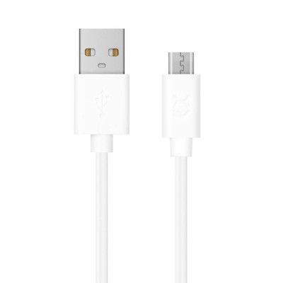 XQISIT Charge & Sync Kabel microUSB to USB A 100cm Vit