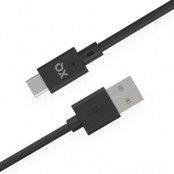 XQISIT Charge & Sync Kabel USB-C 2.0 to USB A 150cm Svart