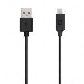 XQISIT Charge & Sync Kabel USB C 2.0 to USB A 100cm Svart