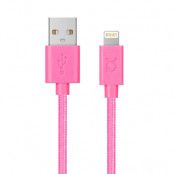 XQISIT Cotton Kabel  Lightning to USB A 180cm pink