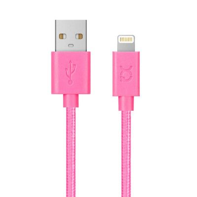 XQISIT Cotton Kabel  Lightning to USB A 180cm pink
