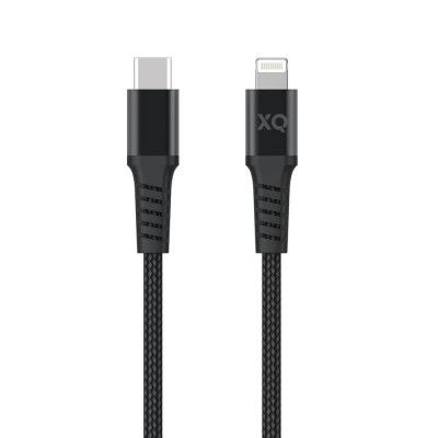 XQISIT Extra Strong Braided Kabel Lightning to USB-C 3.0 Svart