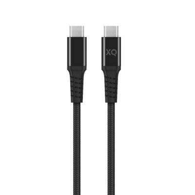 XQISIT Extra Strong Braided Kabel USB-C 3.1 to USB-C 3.1 Svart