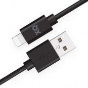 Xqisit Lightning Kabel USB-A 2.0 100cm - Svart