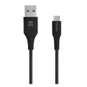XtremeMac Flätad USB-A Till Micro-USB Kabel 2m Premium - Svart