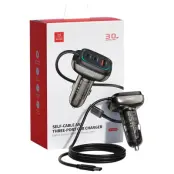 XUNDD XDCH-080 30W 3-Port Billaddare (2 USB-C + USB-A) med Kabel