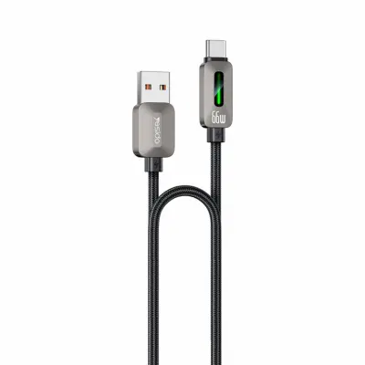 YESIDO USB-A - USB-C 66W Kabel 1.2m CarPlay - Grå