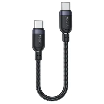 YESIDO USB-C - USB-C 60W Kabel 0.3m Cord - Svart