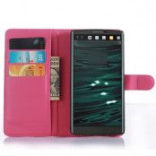 Lychee Skin Plånboksfodral till LG V10 - Magenta