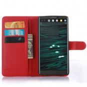 Lychee Skin Plånboksfodral till LG V10 - Röd