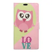 Plånboksfodral till LG V10 - Rosa Uggla