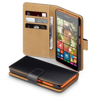 Plånboksfodral till Microsoft Lumia 535 - Svart/Brun