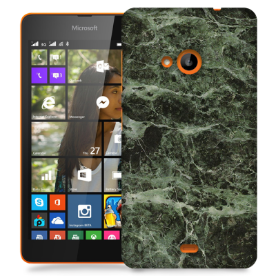 Skal till Lumia 535 - Marble - Grön/Svart