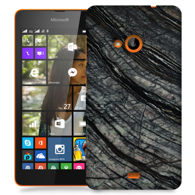 Skal till Lumia 535 - Marble - Svart/Grå