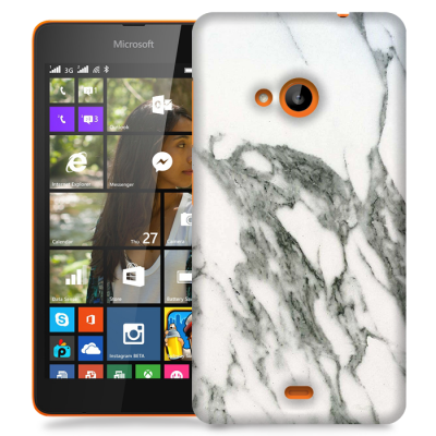 Skal till Lumia 535 - Marble - Vit/Grå