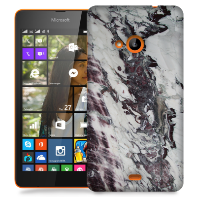 Skal till Lumia 535 - Marble - Vit/Svart
