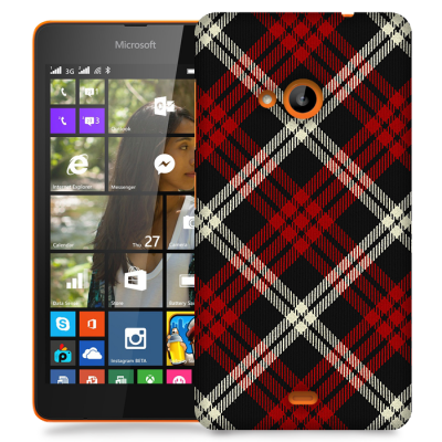 Skal till Lumia 535 - Rutig - Röd