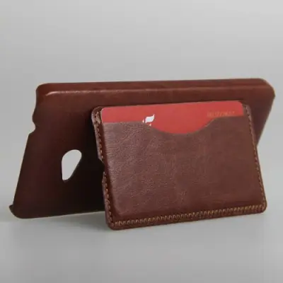 Kick-Stand Skal med Kortfack till Microsoft Lumia 640 - Brun