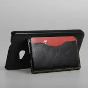 Kick-Stand Skal med Kortfack till Microsoft Lumia 640 - Svart