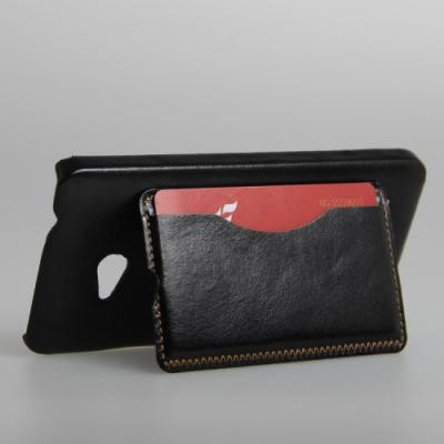 Kick-Stand Skal med Kortfack till Microsoft Lumia 640 - Svart