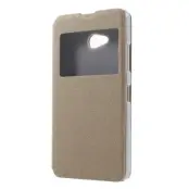 MobilFodral med dual fönster till Microsoft Lumia 640 - Guld