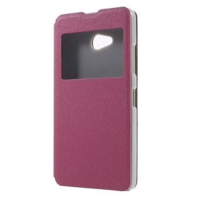 MobilFodral med dual fönster till Microsoft Lumia 640 - Magenta