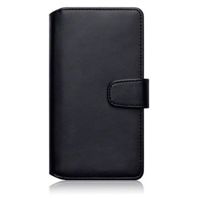 Plånboksfodral av äkta läder till Microsoft Lumia 950 XL - Svart