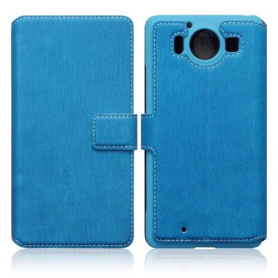 Slimmat Plånboksfodral till Microsoft Lumia 950 - Blå