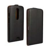 Äkta Flipfodral till Motorola Moto X Force - Svart